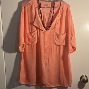 Juicy Couture. XL Hips measure 44 inches. Coral, sheer, & sexy. 100%Rayon.